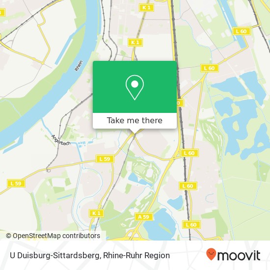 U Duisburg-Sittardsberg map