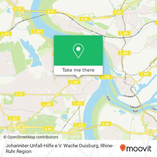 Johanniter-Unfall-Hilfe e.V. Wache Duisburg map