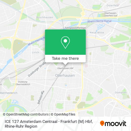 ICE 127 Amsterdam Centraal - Frankfurt (M) Hbf map