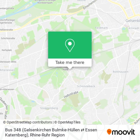 Bus 348 (Gelsenkirchen Bulmke-Hüllen ⇄ Essen Katernberg) map