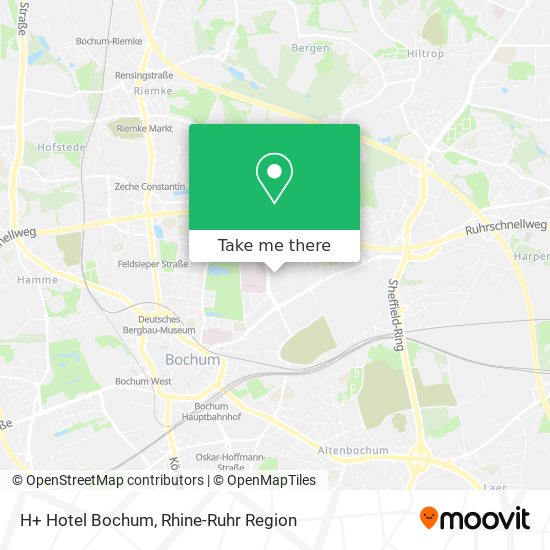 Карта H+ Hotel Bochum