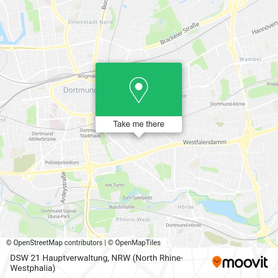 Карта DSW 21 Hauptverwaltung