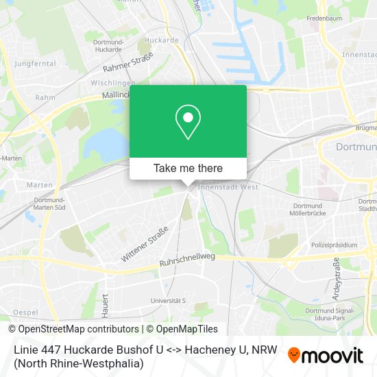 Карта Linie 447 Huckarde Bushof U <-> Hacheney U