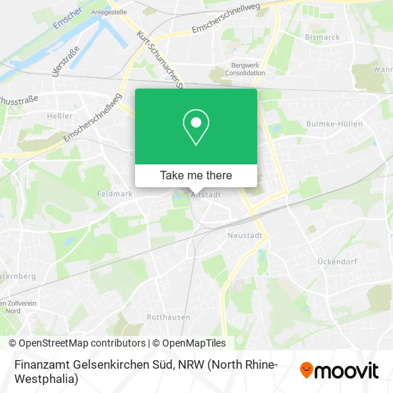 Карта Finanzamt Gelsenkirchen Süd
