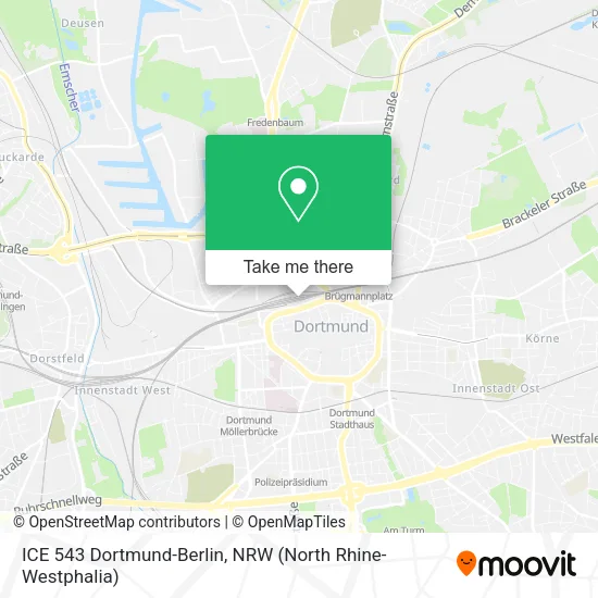 Карта ICE 543 Dortmund-Berlin