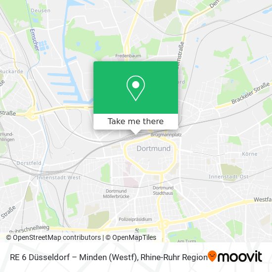 RE 6 Düsseldorf – Minden (Westf) map