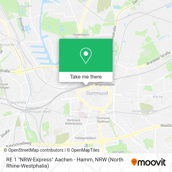 Карта RE 1 "NRW-Express" Aachen - Hamm