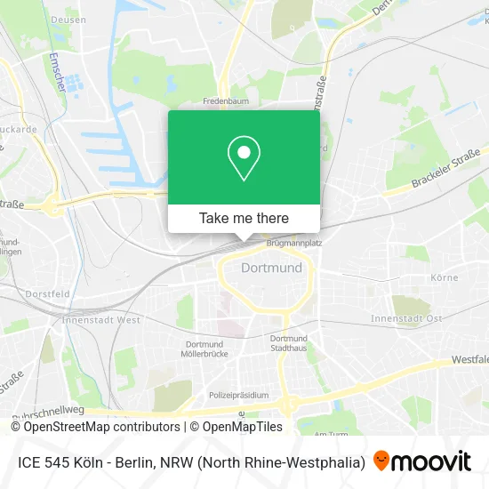 Карта ICE 545 Köln - Berlin