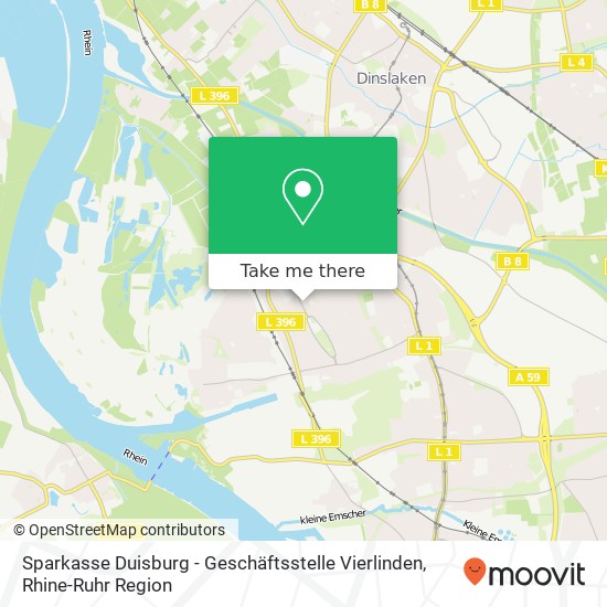 Карта Sparkasse Duisburg - Geschäftsstelle Vierlinden