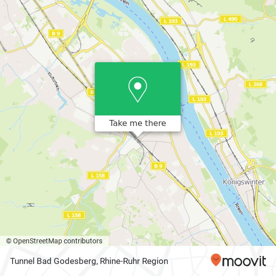 Tunnel Bad Godesberg map