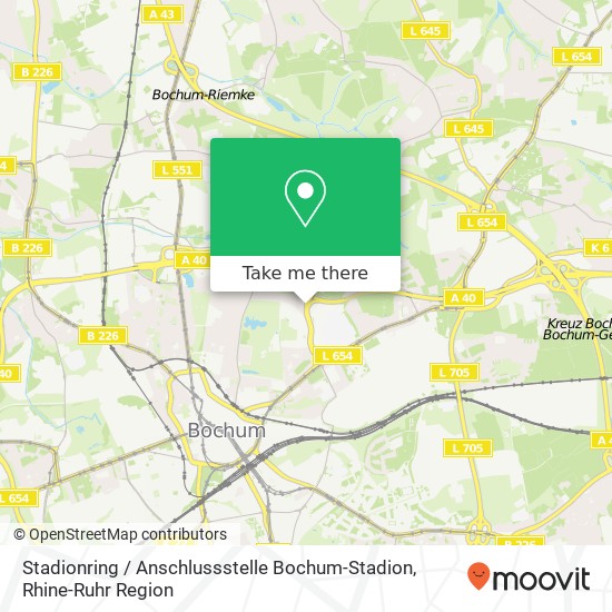 Stadionring / Anschlussstelle Bochum-Stadion map