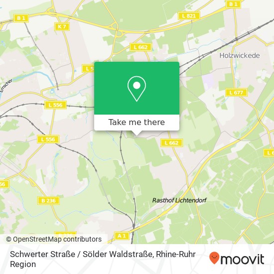 Карта Schwerter Straße / Sölder Waldstraße