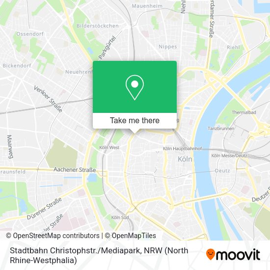 Карта Stadtbahn Christophstr. / Mediapark