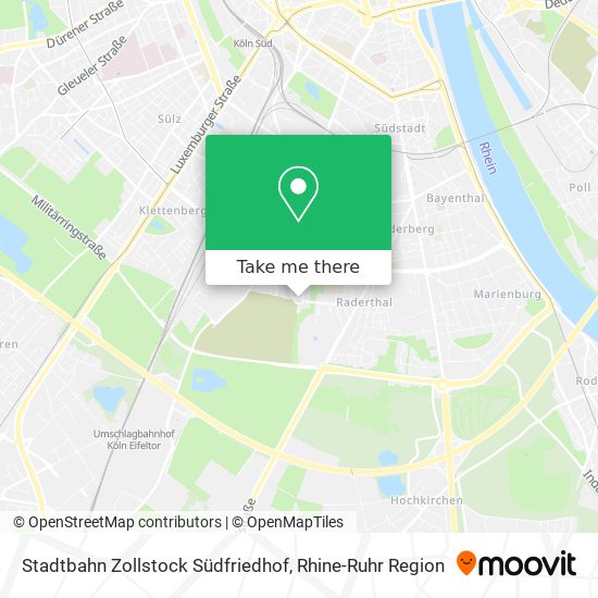 Stadtbahn Zollstock Südfriedhof map