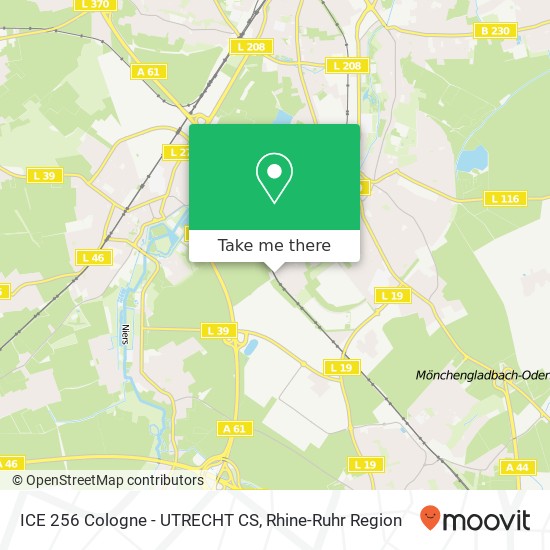 Карта ICE 256 Cologne - UTRECHT CS