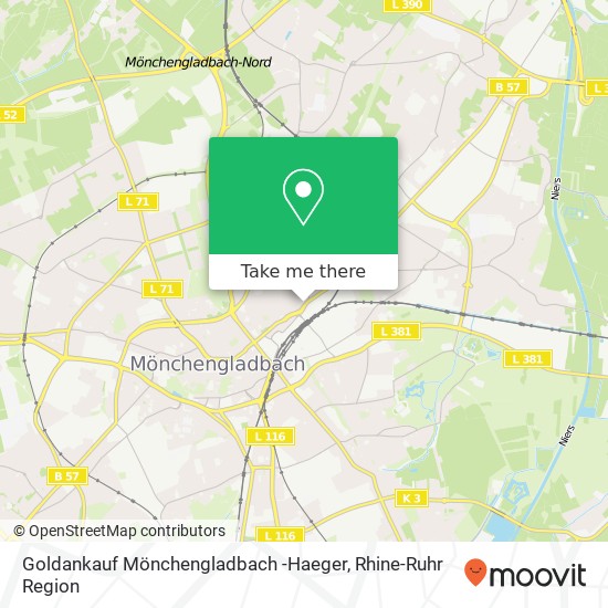 Goldankauf Mönchengladbach -Haeger map