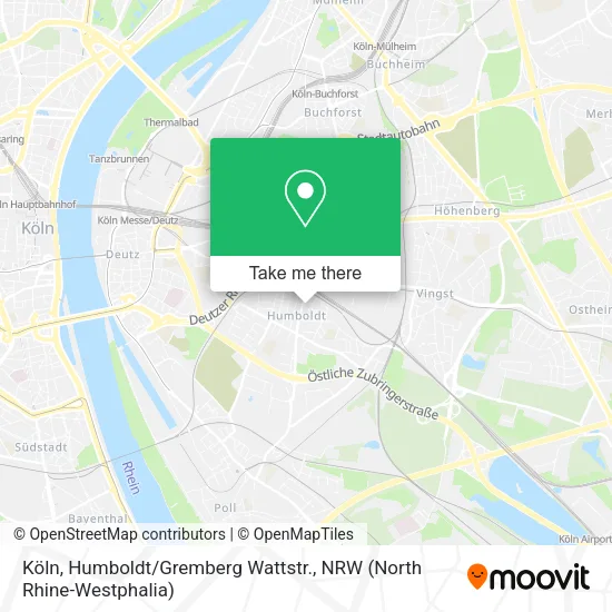 Карта Köln, Humboldt / Gremberg Wattstr.