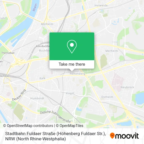 Карта Stadtbahn Fuldaer Straße (Höhenberg Fuldaer Str.)