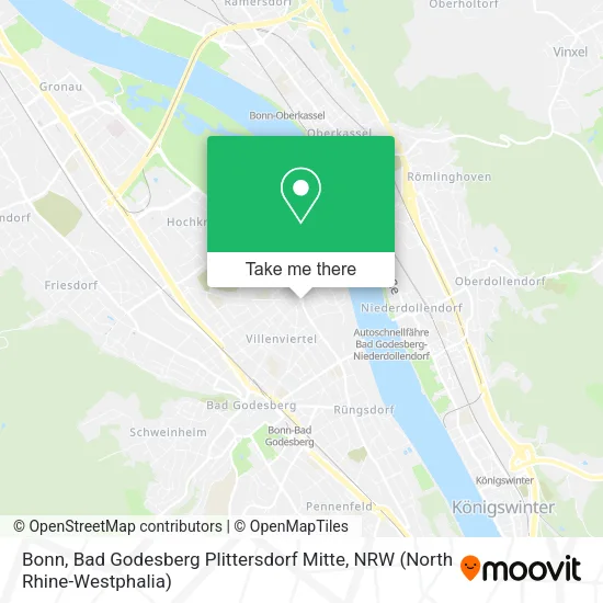 Карта Bonn, Bad Godesberg Plittersdorf Mitte