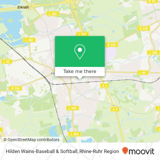 Hilden Wains-Baseball & Softball map