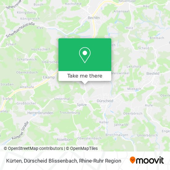 Kürten, Dürscheid Blissenbach map