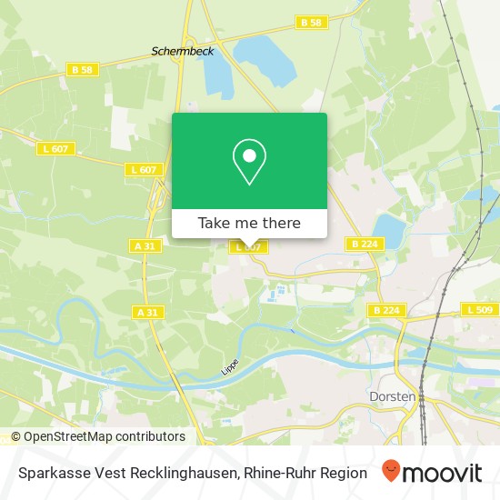 Sparkasse Vest Recklinghausen map