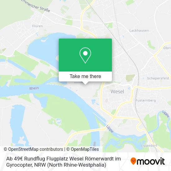 Карта Ab 49€ Rundflug Flugplatz Wesel Römerwardt im Gyrocopter