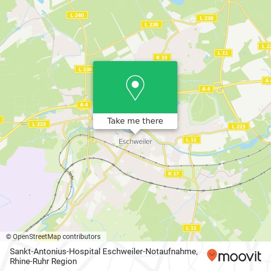 Sankt-Antonius-Hospital Eschweiler-Notaufnahme map