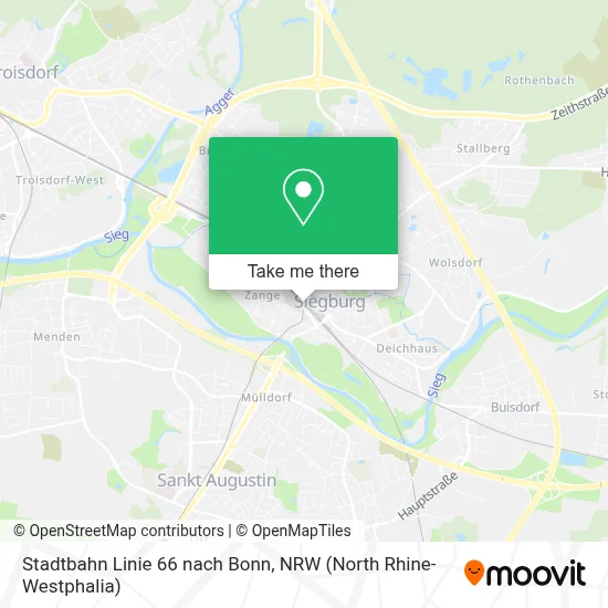 Stadtbahn Linie 66 nach Bonn map