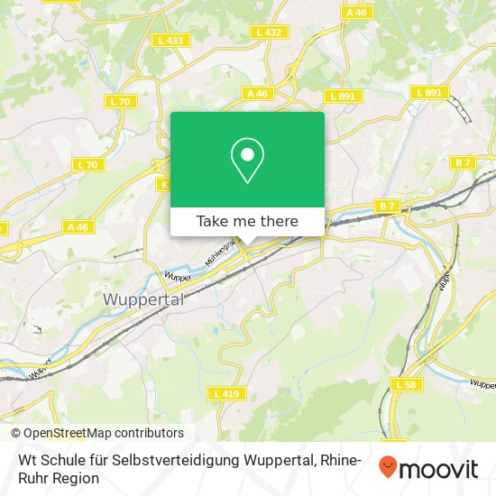 Wt Schule für Selbstverteidigung Wuppertal map