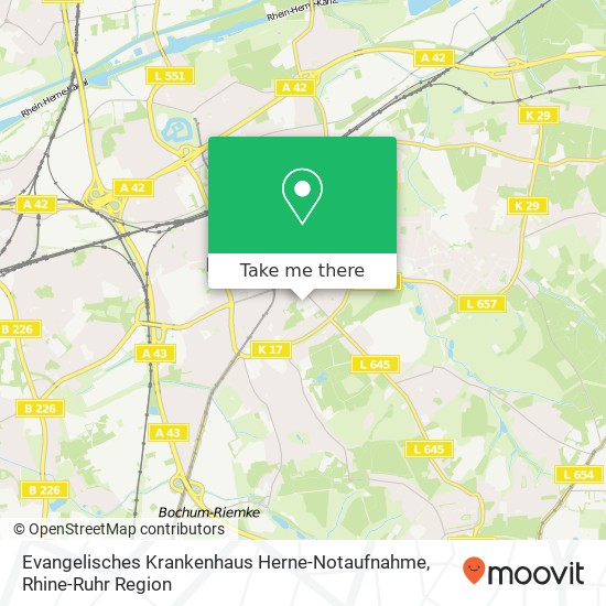 Evangelisches Krankenhaus Herne-Notaufnahme map