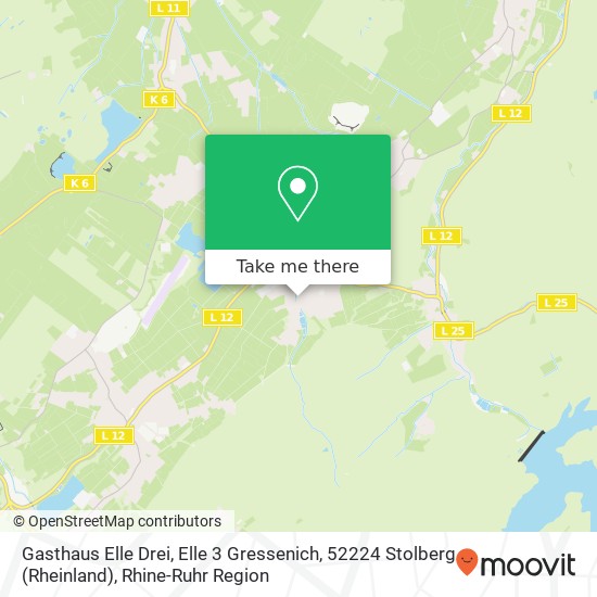 Карта Gasthaus Elle Drei, Elle 3 Gressenich, 52224 Stolberg (Rheinland)