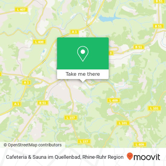 Карта Cafeteria & Sauna im Quellenbad, Quellenweg 1 42929 Wermelskirchen