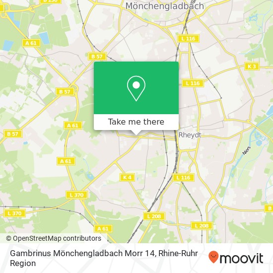 Gambrinus Mönchengladbach Morr 14, Morr 14 Schrievers, 41239 Mönchengladbach map