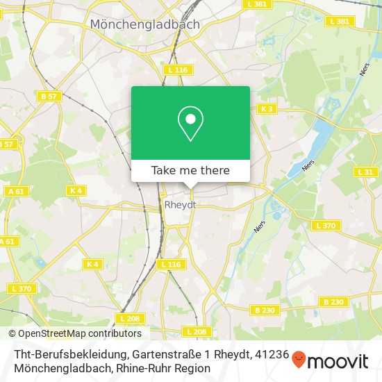 Tht-Berufsbekleidung, Gartenstraße 1 Rheydt, 41236 Mönchengladbach map