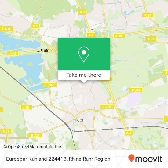 Карта Eurospar Kuhland 224413, Lortzingstraße 39 40724 Hilden
