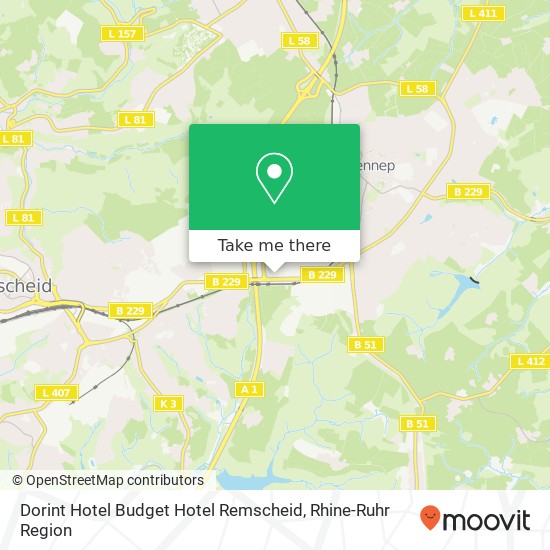 Dorint Hotel Budget Hotel Remscheid, Jägerwald 4 Lennep, 42897 Remscheid map