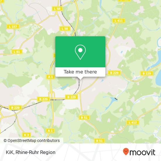 Карта KiK, Alte Kölner Straße 5 Lennep, 42897 Remscheid