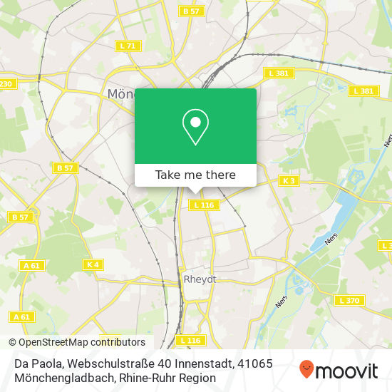 Da Paola, Webschulstraße 40 Innenstadt, 41065 Mönchengladbach map