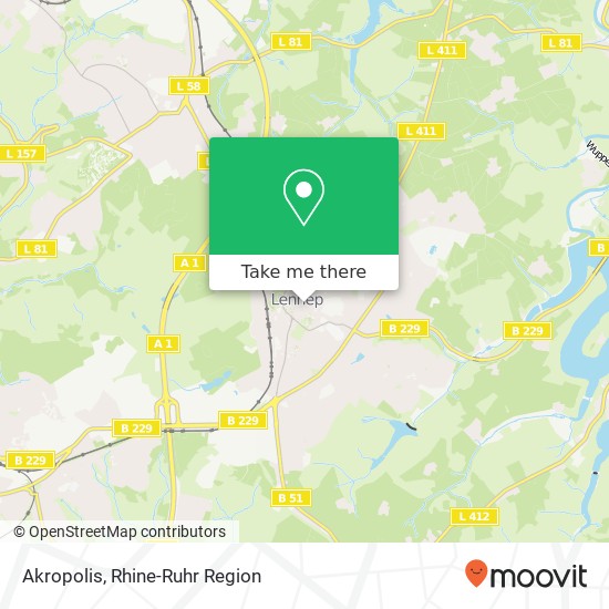 Карта Akropolis, Schwelmer Straße 1 Lennep, 42897 Remscheid