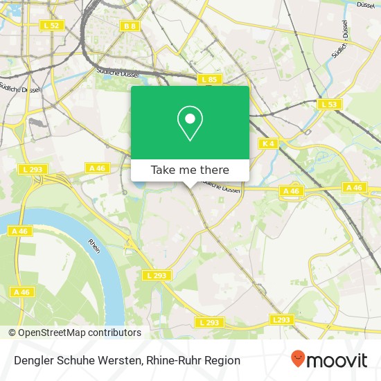 Карта Dengler Schuhe Wersten, Kölner Landstraße 150 Wersten, 40591 Düsseldorf