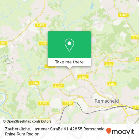 Карта Zauberküche, Hastener Straße 61 42855 Remscheid