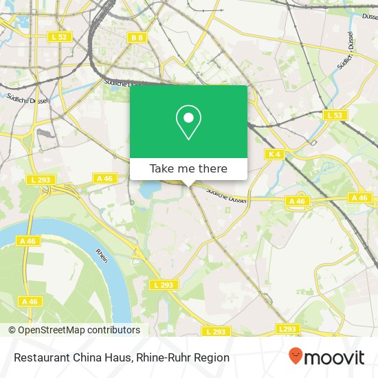 Карта Restaurant China Haus, Kölner Landstraße 115 Wersten, 40591 Düsseldorf