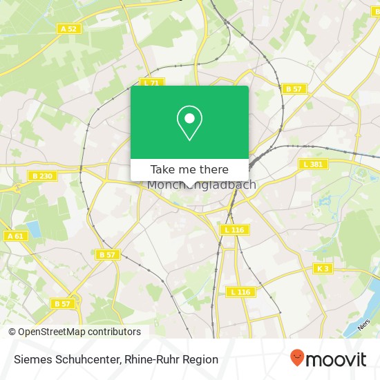 Карта Siemes Schuhcenter, Hindenburgstraße 8 Innenstadt, 41061 Mönchengladbach
