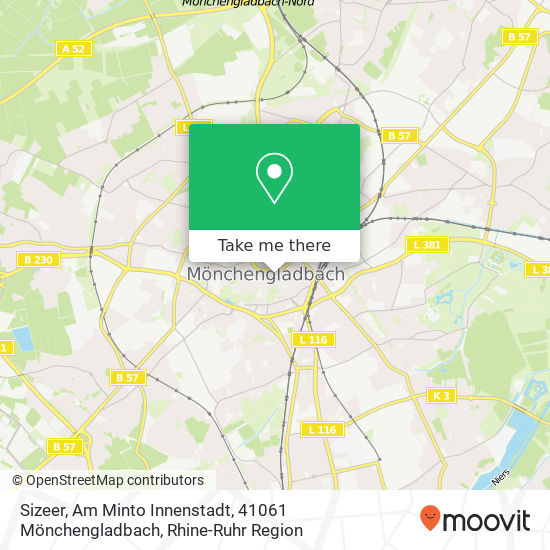 Карта Sizeer, Am Minto Innenstadt, 41061 Mönchengladbach