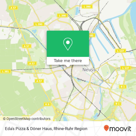 Карта Eda's Pizza & Döner Haus, Rheydter Straße 39 41464 Neuss
