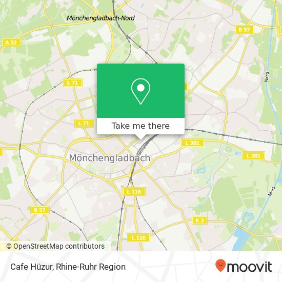 Карта Cafe Hüzur, Hindenburgstraße 233 Innenstadt, 41061 Mönchengladbach
