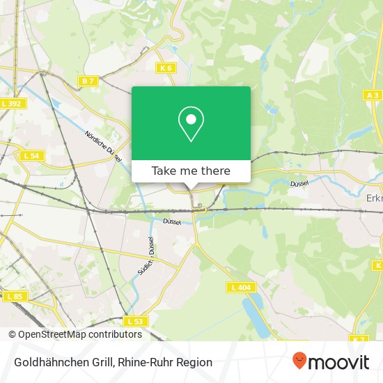 Карта Goldhähnchen Grill, Morper Straße 6 Gerresheim, 40625 Düsseldorf