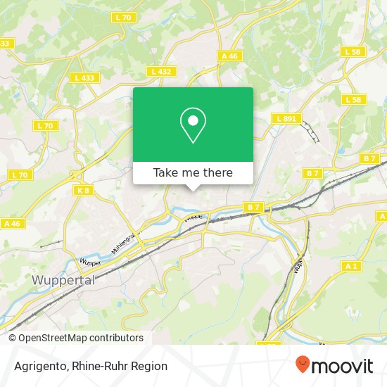 Карта Agrigento, Feldstraße 17 Oberbarmen, 42275 Wuppertal
