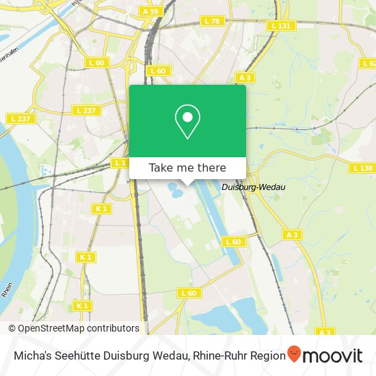 Карта Micha's Seehütte Duisburg Wedau, Bertaallee 16 47055 Duisburg